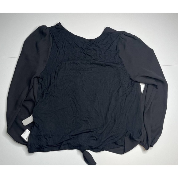 NEW INC International Concepts Long Sleeve Blouse Size XL Women’s Black - Picture 3 of 11